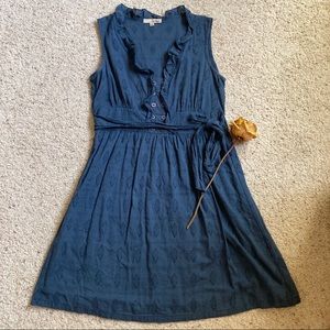 Sleeveless Shirt dress with tie Medium Gently Used 100% cotton Made in India